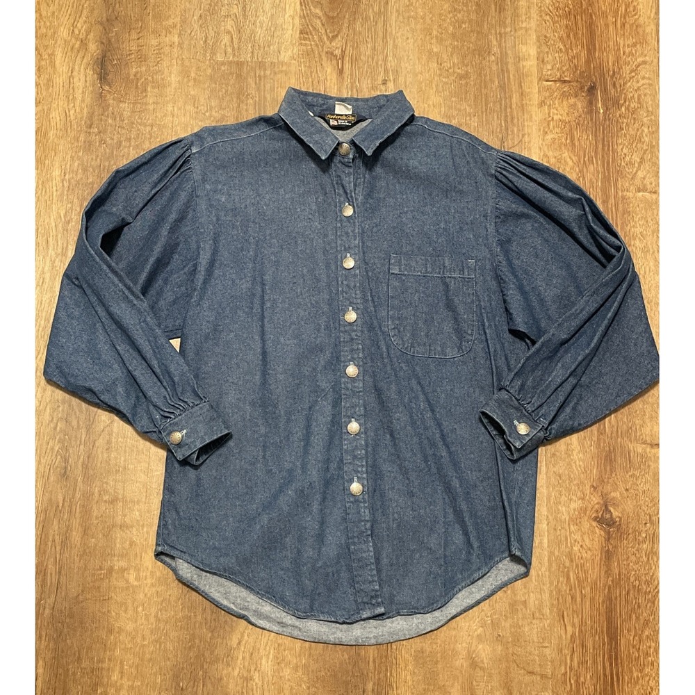 VTG Women's Panhandle Slim Medium Denim Button Up Cowgirl USA Western